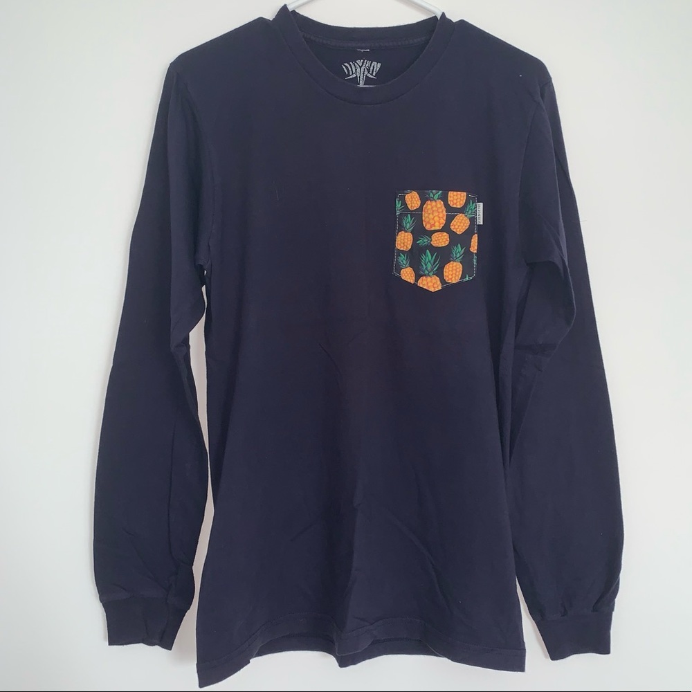 Serengetee Blue long sleeve with pineapple Pocket